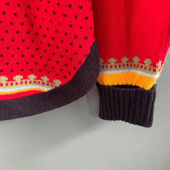 VINTAGE COLL AGEMAN sweater red turtleneck knit oversized S NAVY blue women’s