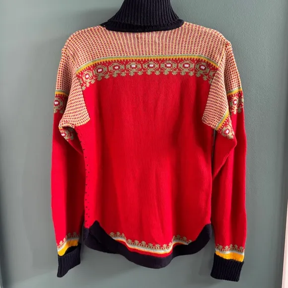 VINTAGE COLL AGEMAN sweater red turtleneck knit oversized S NAVY blue women’s
