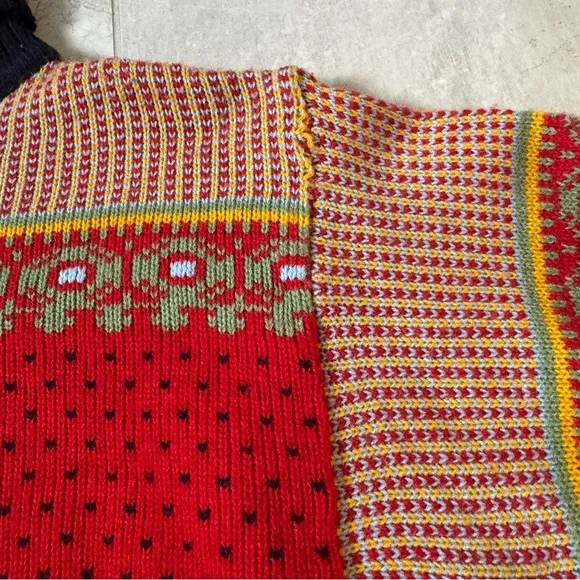VINTAGE COLL AGEMAN sweater red turtleneck knit oversized S NAVY blue women’s