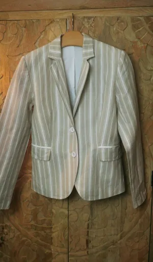 Vintage Linen Cotton Blazer - M