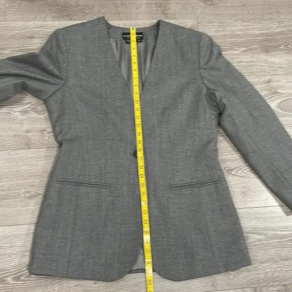 Vintage Liz Claiborne Collection Wool Single Button Gray Blazer Suit Jacket 10