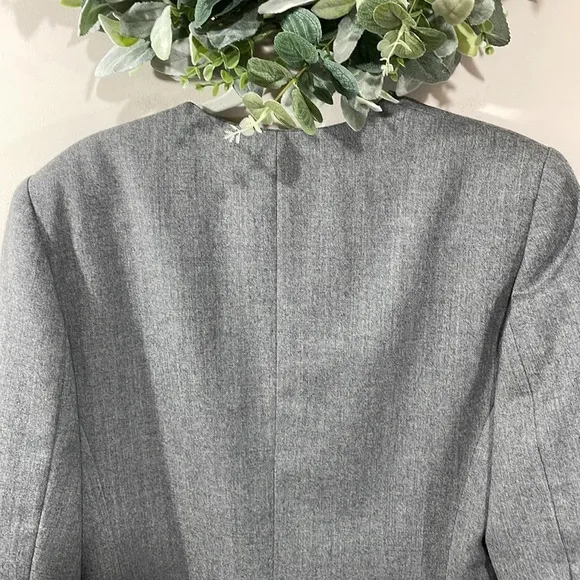 Vintage Liz Claiborne Collection Wool Single Button Gray Blazer Suit Jacket 10