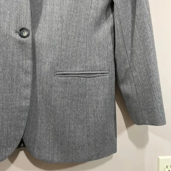 Vintage Liz Claiborne Collection Wool Single Button Gray Blazer Suit Jacket 10