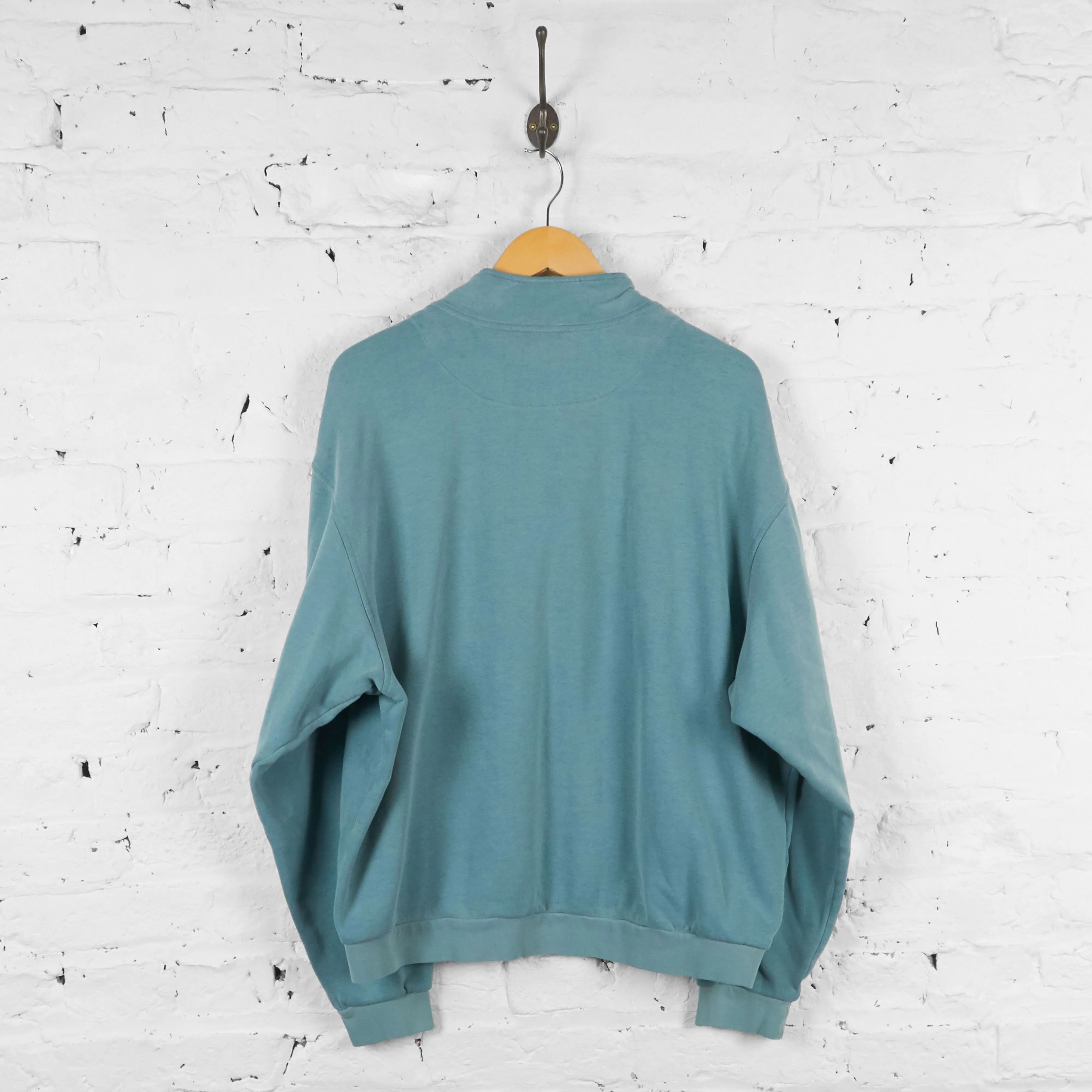 Vintage Nike 1/4 Zip Sweatshirt - Blue - L