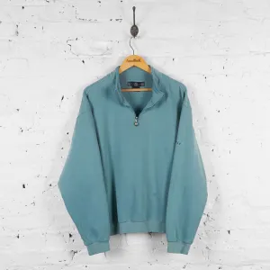 Vintage Nike 1/4 Zip Sweatshirt - Blue - L