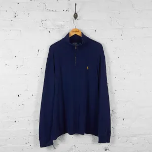 Vintage Ralph Lauren 1/4 Zip Sweatshirt - Navy - XL