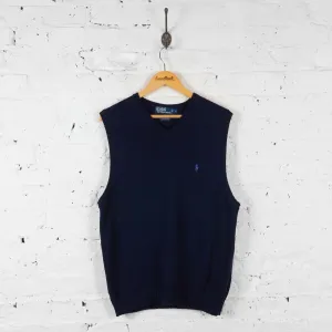 Vintage Ralph Lauren Knitted Vest - Navy - L