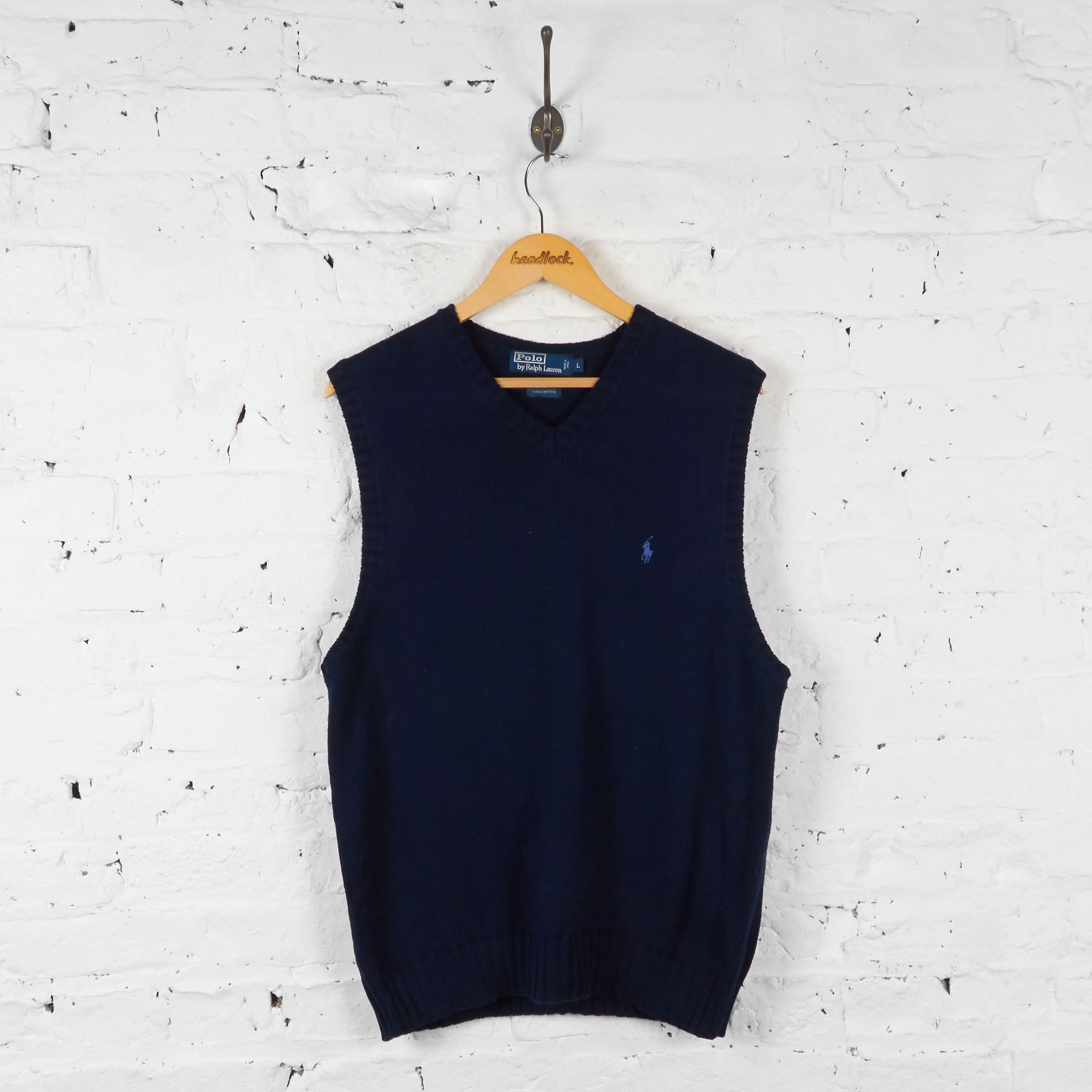 Vintage Ralph Lauren Knitted Vest - Navy - L