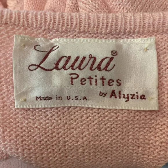 Vintage Sweater Shirt Set Size Petite 14 Laura Petites By Alyzia Light Pink