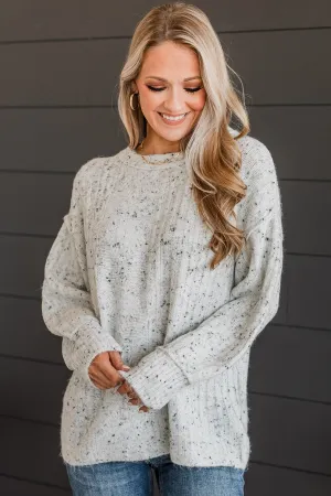 Warmly Yours Sprinkle Knit Sweater- Light Grey