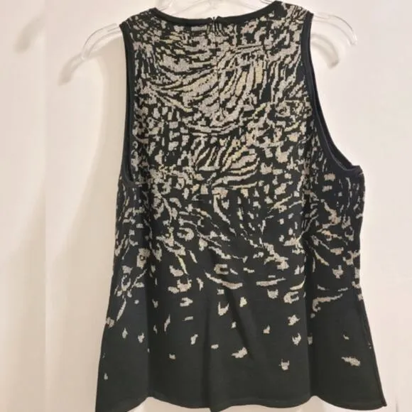 WHBM Sleeveless Metallic Jacquard Sweater Size XL