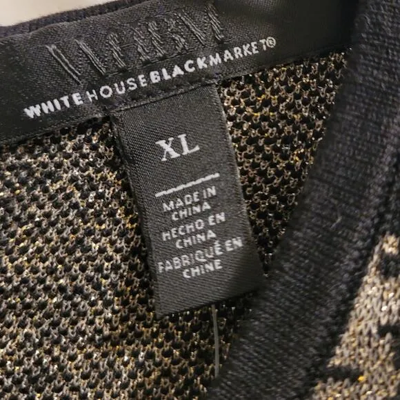 WHBM Sleeveless Metallic Jacquard Sweater Size XL
