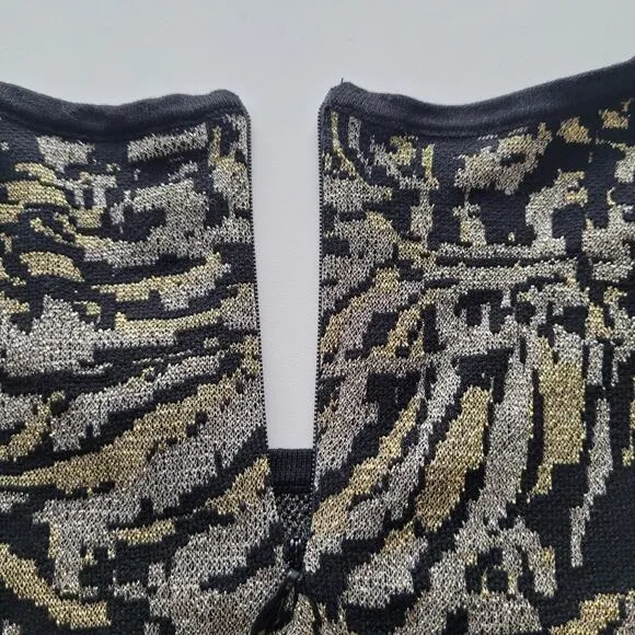 WHBM Sleeveless Metallic Jacquard Sweater Size XL