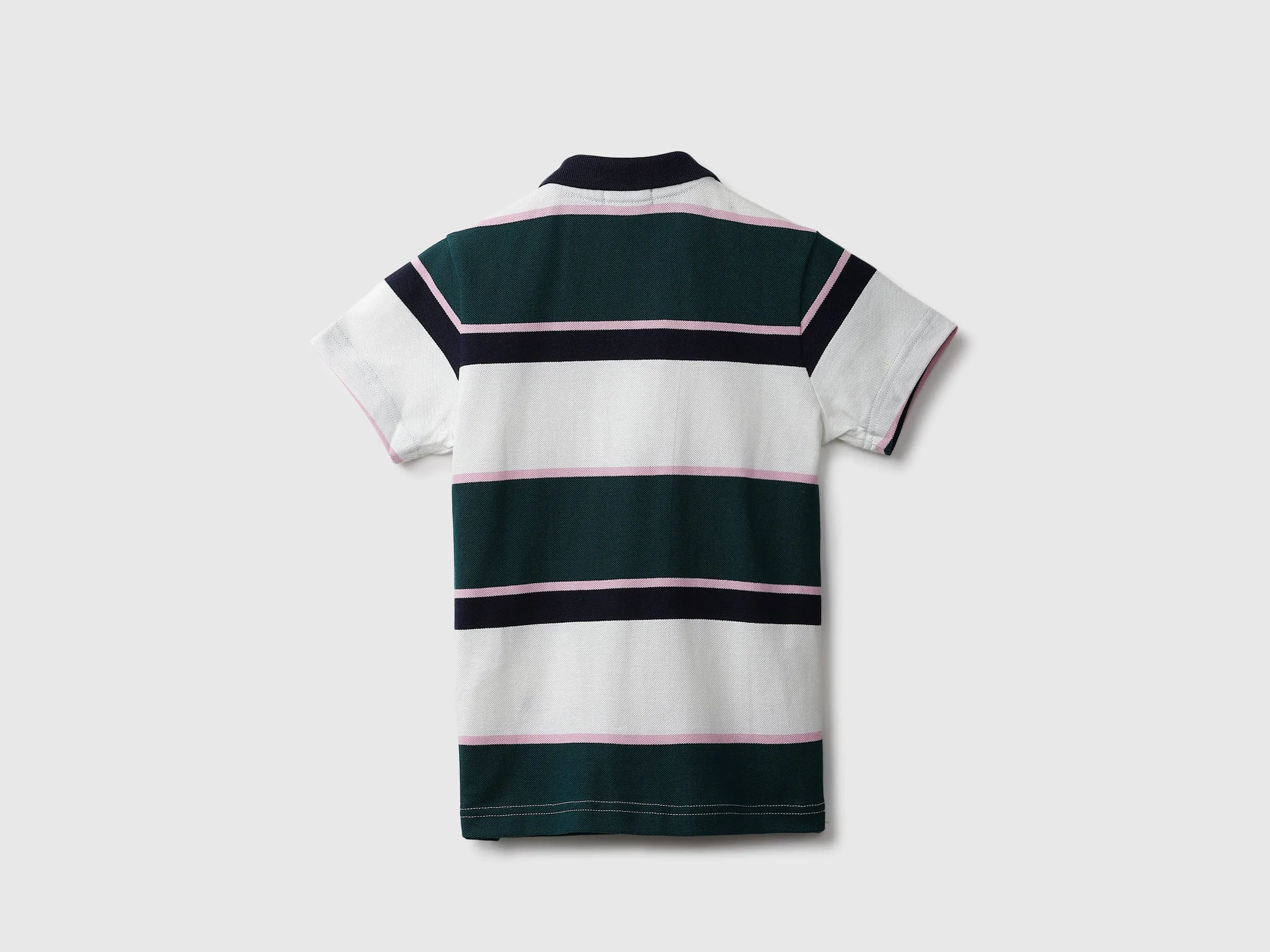 White And Black Striped Polo T-Shirt