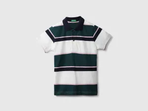 White And Black Striped Polo T-Shirt