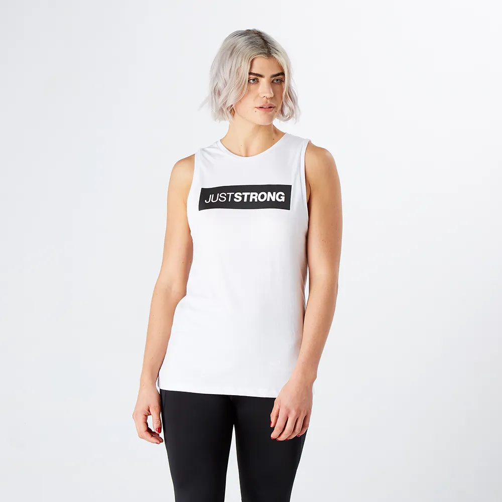 White Athletic Box Tank