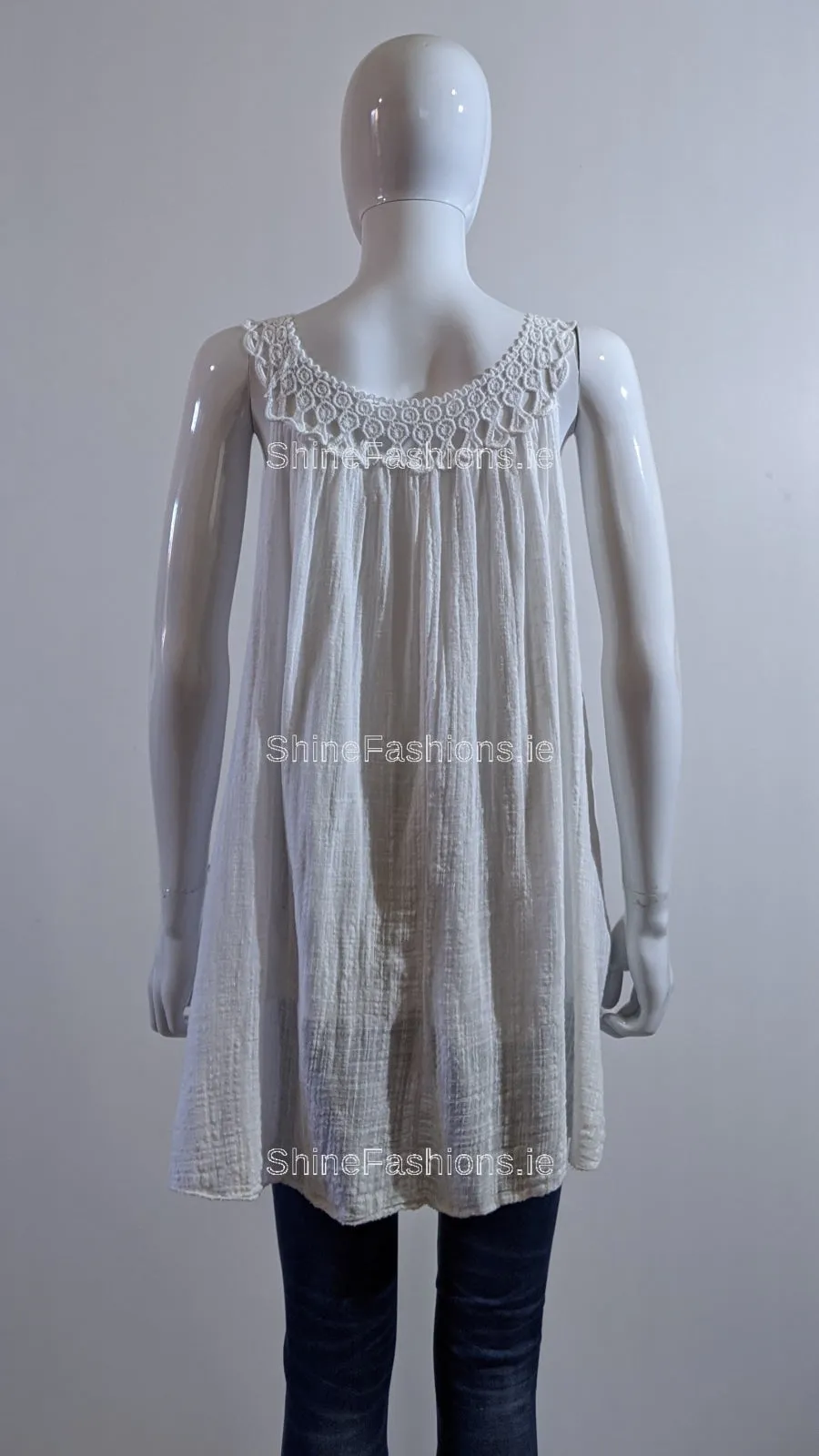 White Cotton Vest Top