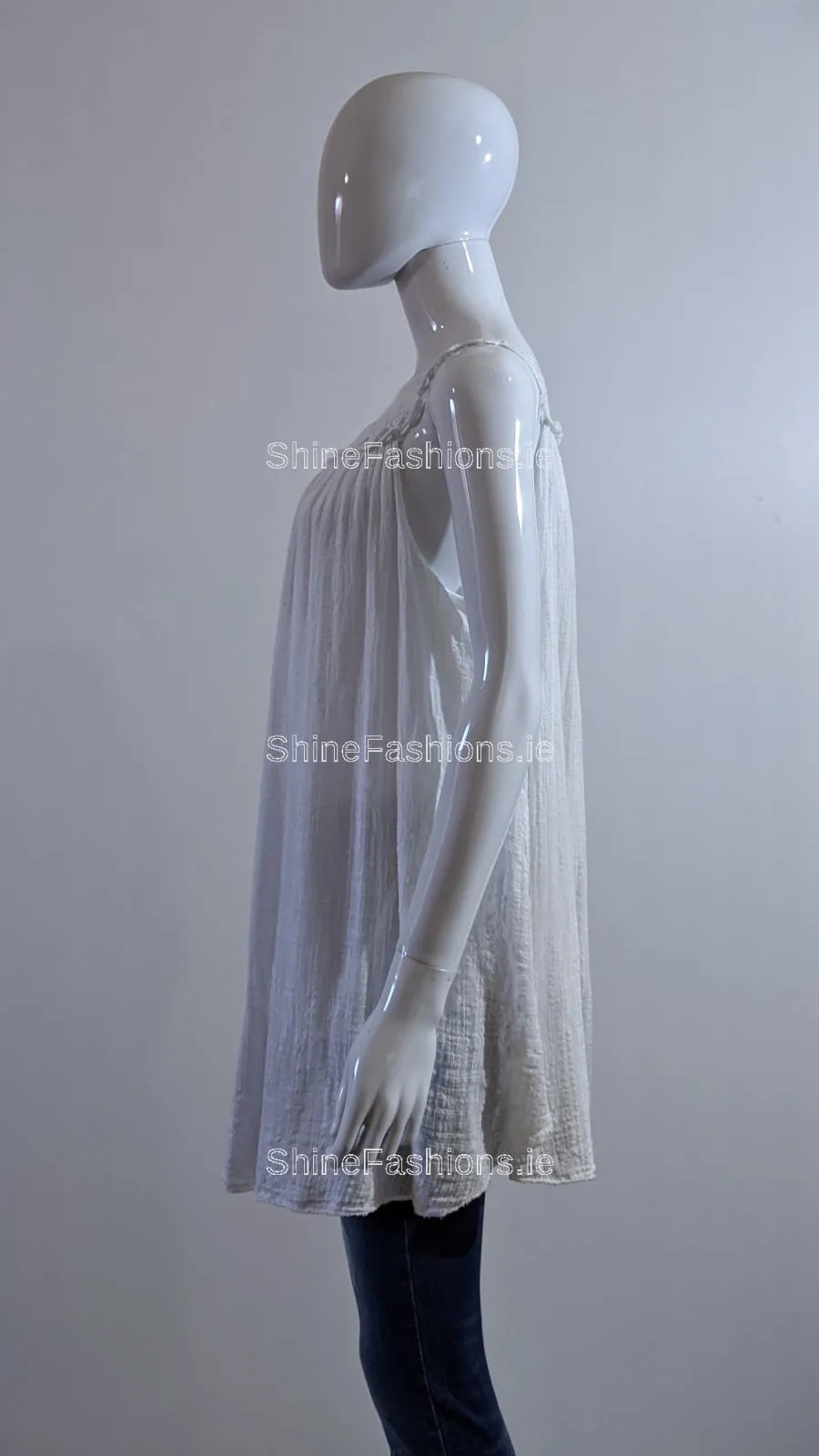 White Cotton Vest Top
