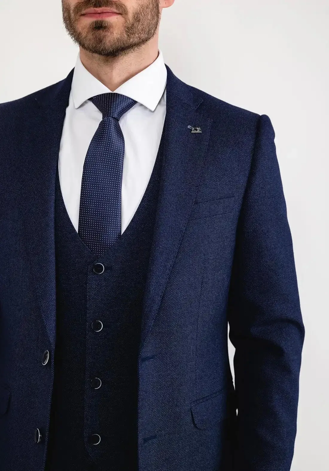 White Label Men's Mix & Match Suit Birdseye Navy