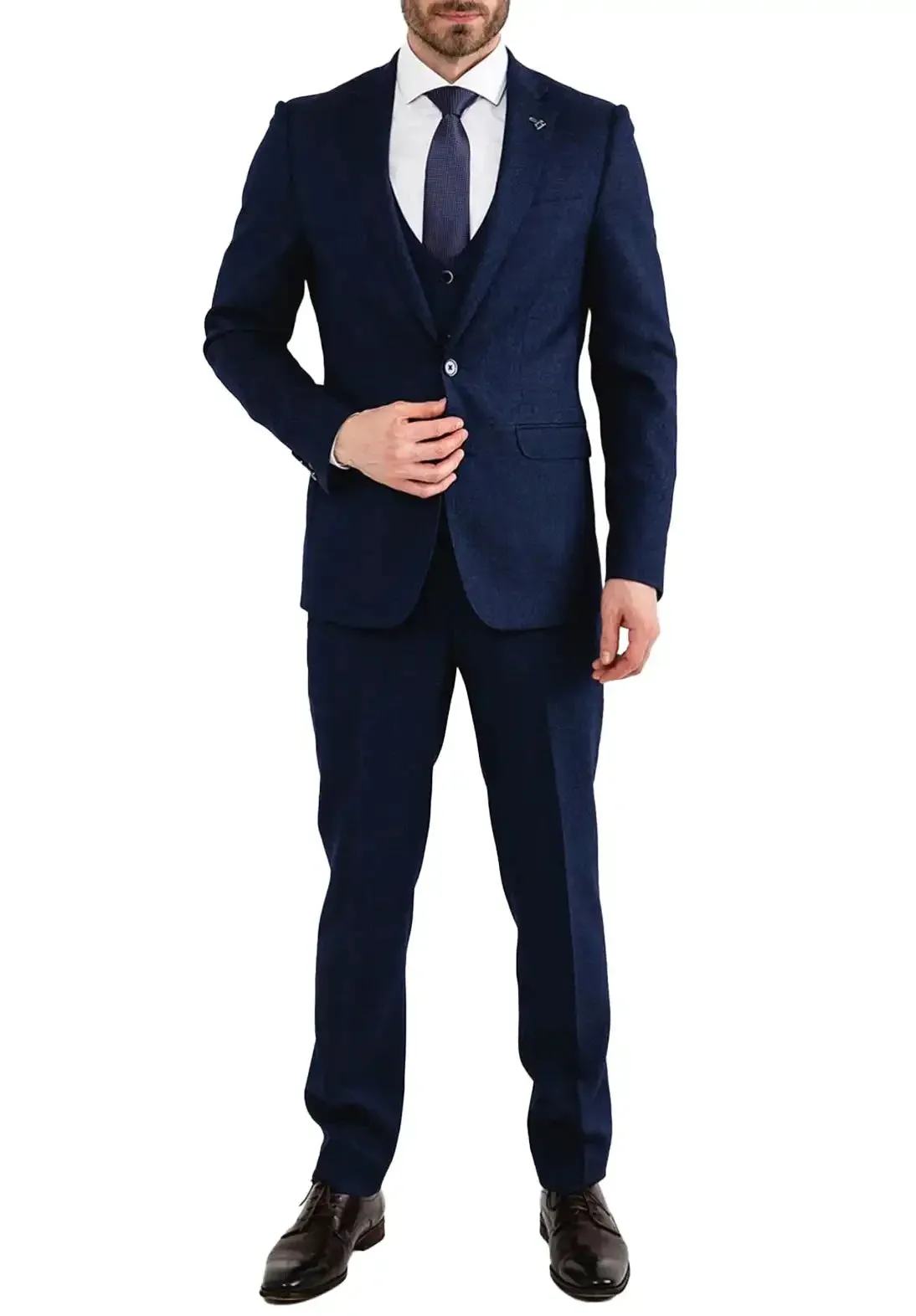 White Label Men's Mix & Match Suit Birdseye Navy