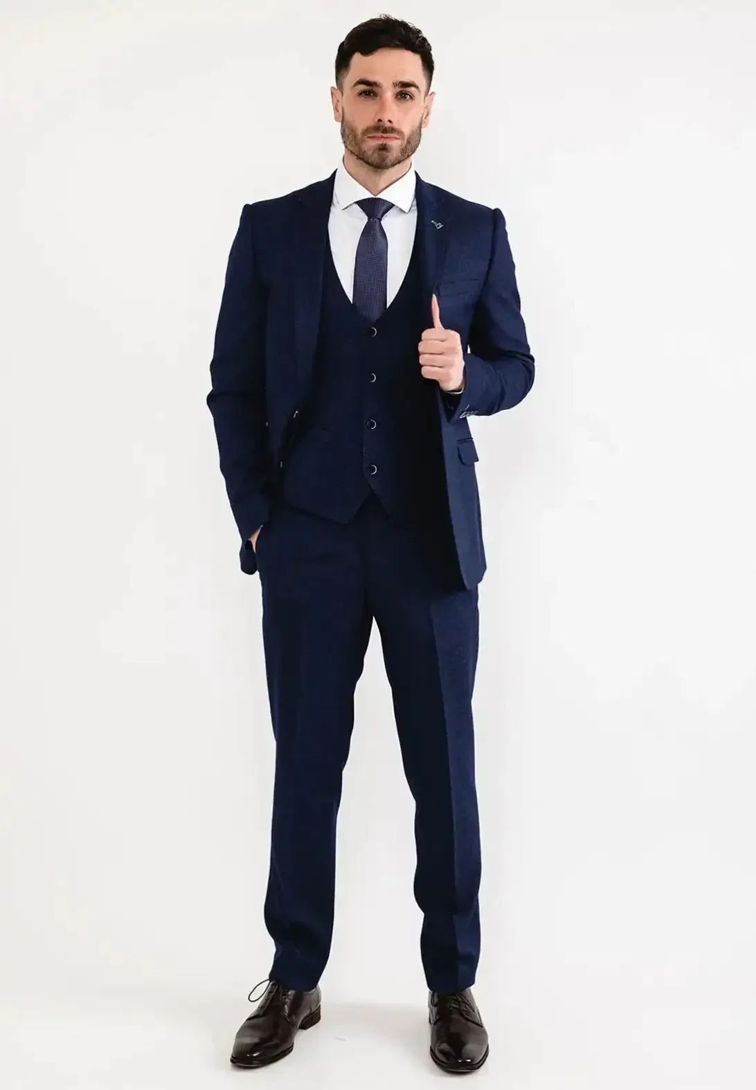 White Label Men's Mix & Match Suit Birdseye Navy