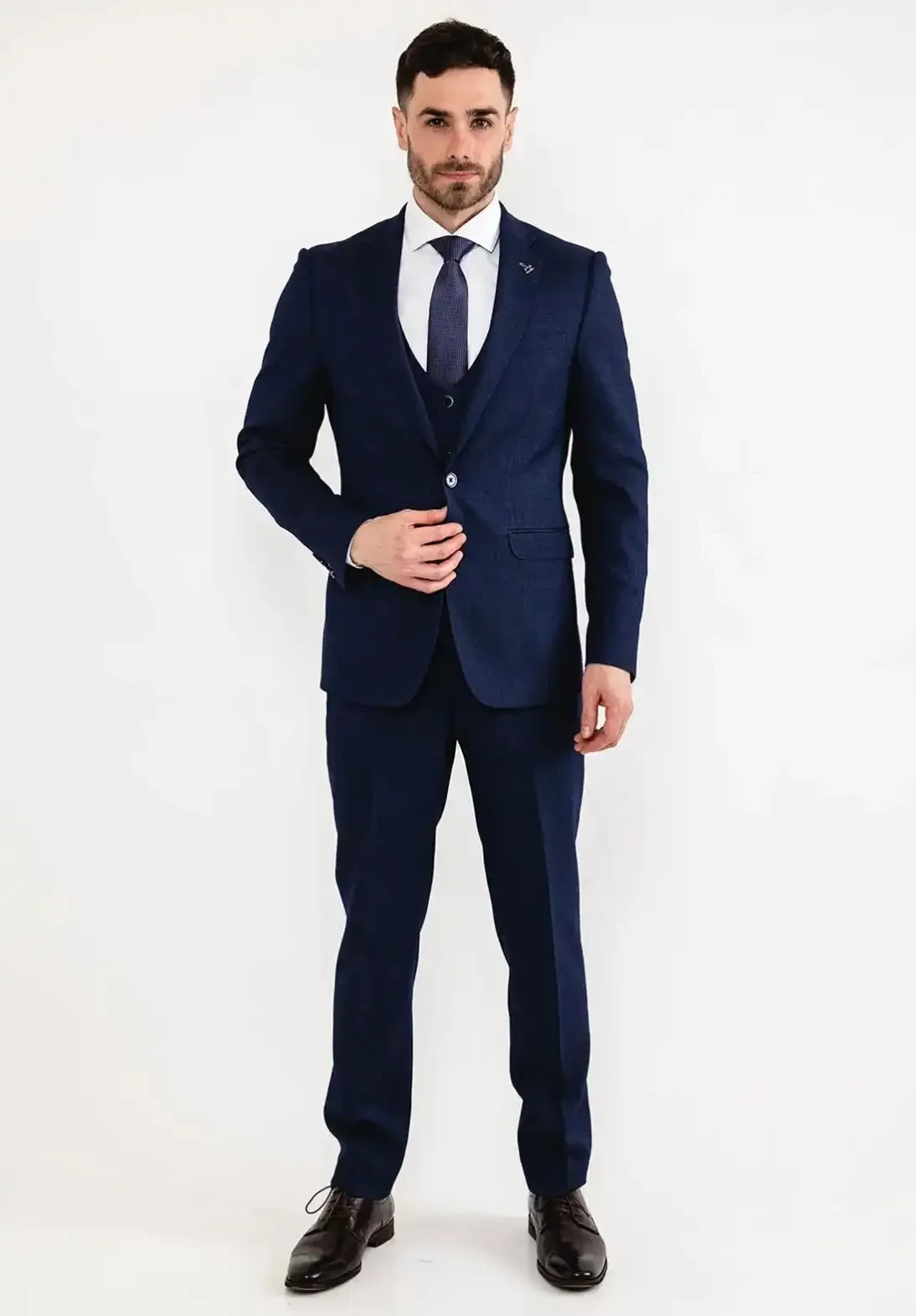 White Label Men's Mix & Match Suit Birdseye Navy