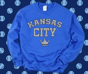 White Leopard Kansas City Blue Graphic Sweatshirt