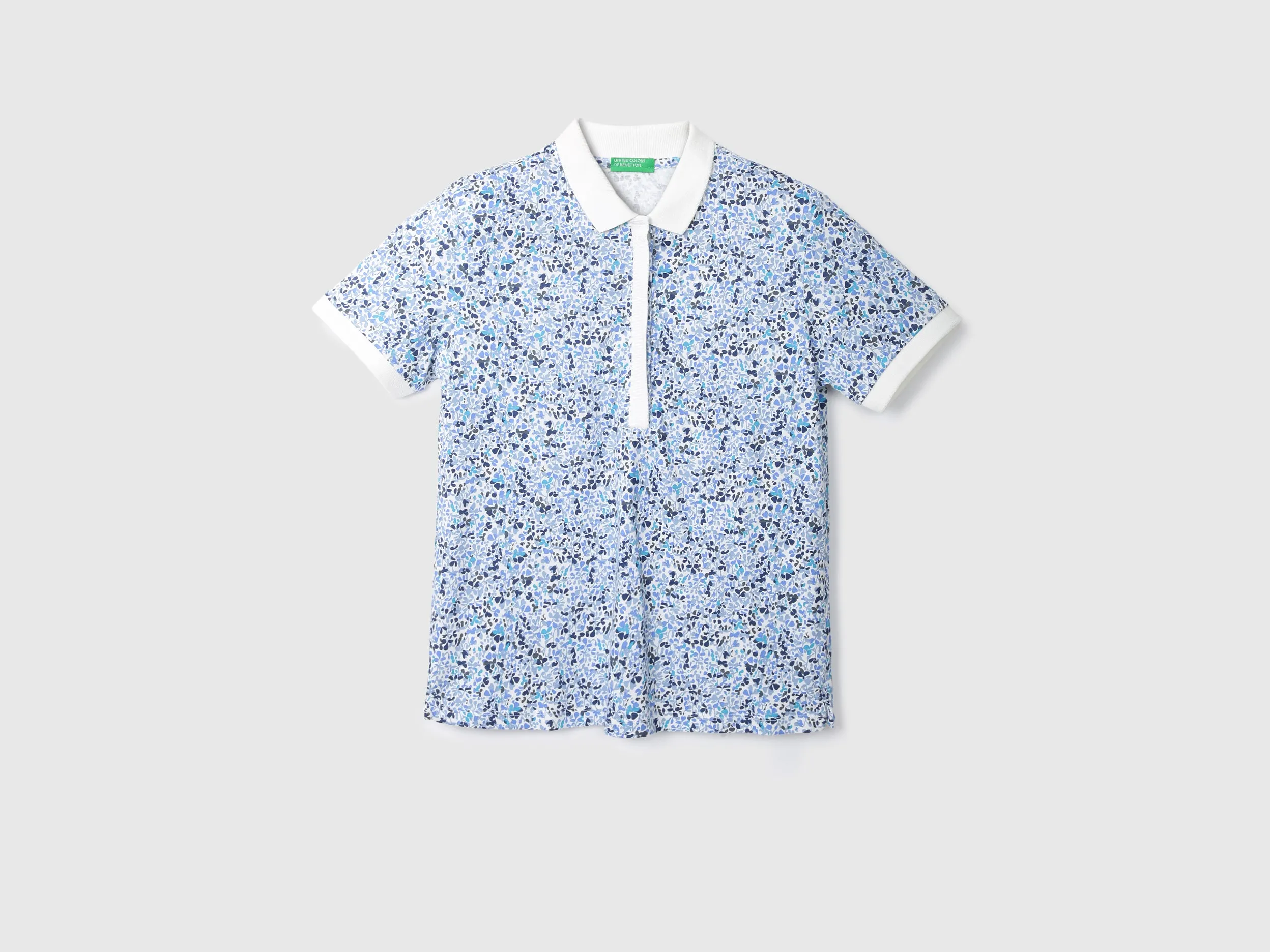 White Printed Polo T-Shirt