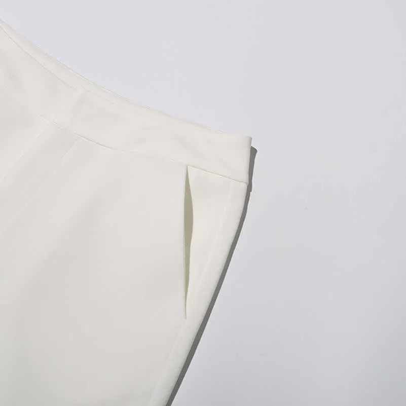 White Rose-applique Blazer Pants Suit Wedding Suit
