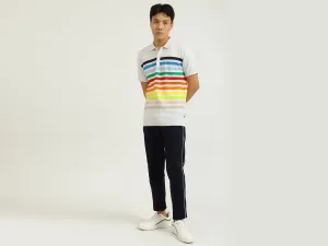 White Striped Polo T-Shirt