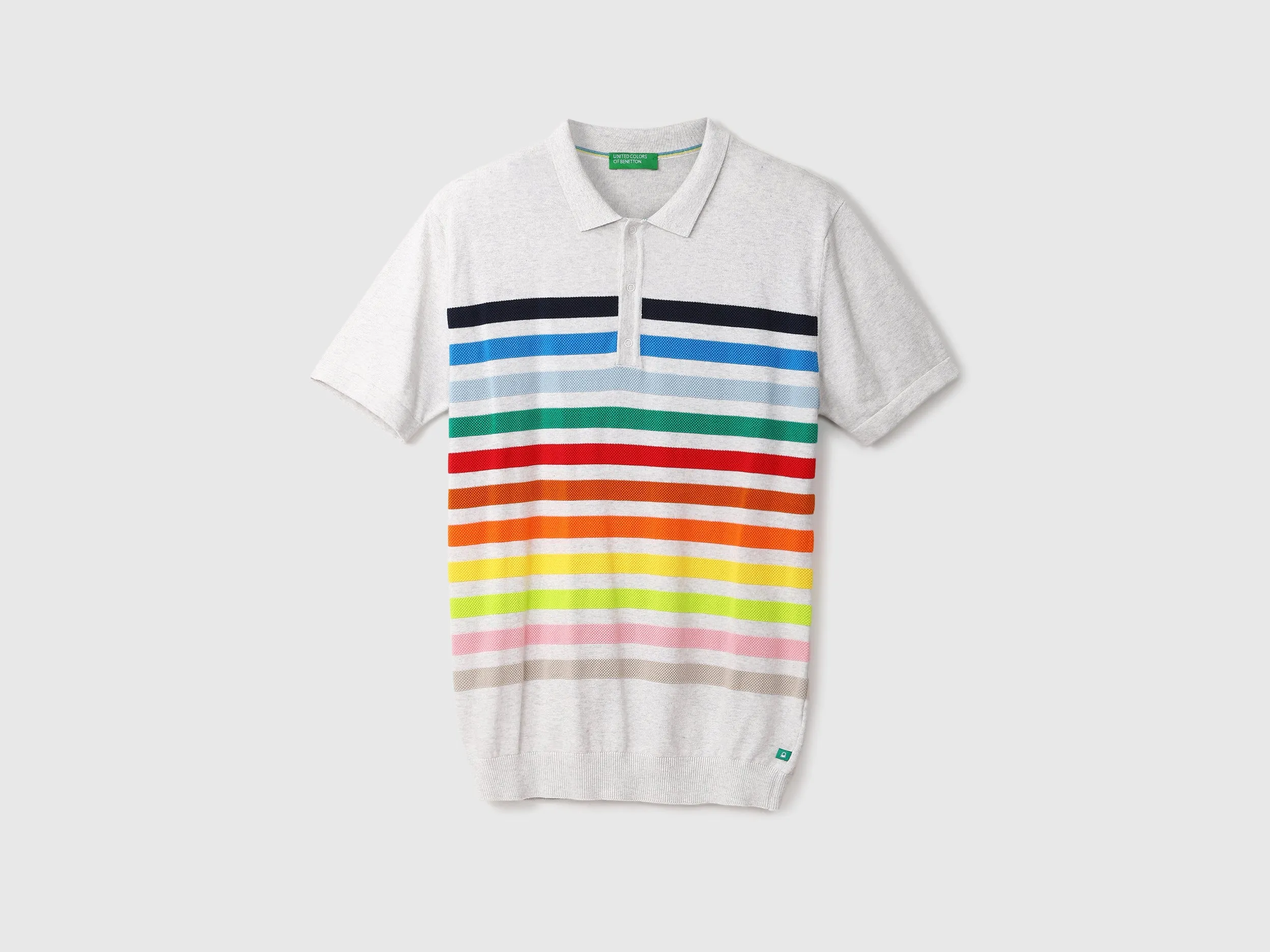 White Striped Polo T-Shirt