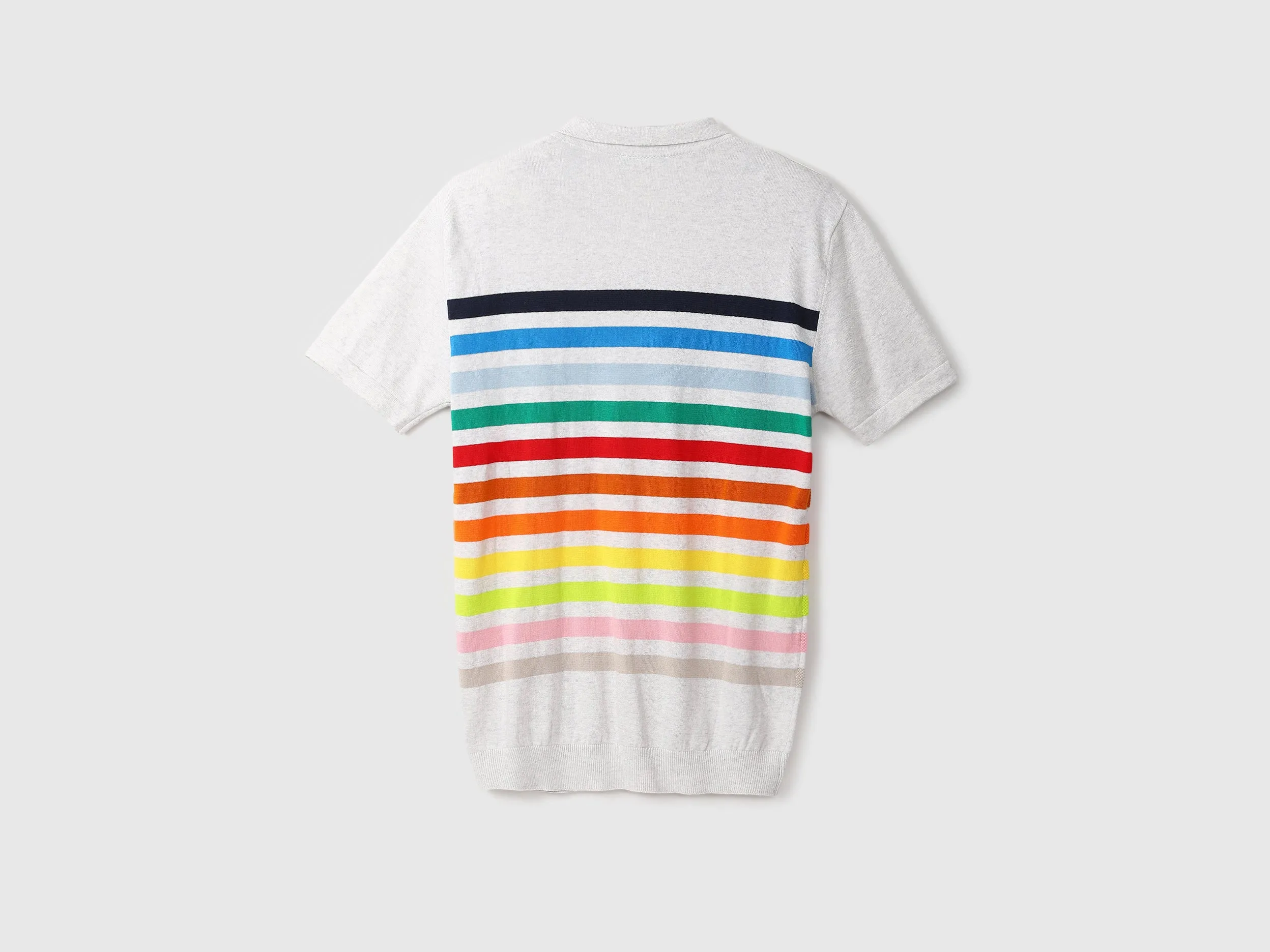 White Striped Polo T-Shirt