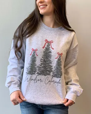 Windsor Christmas Graphic Sweatshirt- Heather Grey