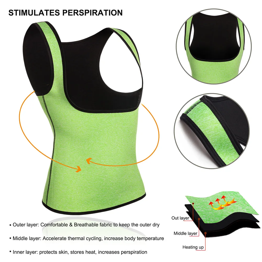 Women Neoprene Sauna Sweat Vest for Weight Loss Gym Workout Body Shaper