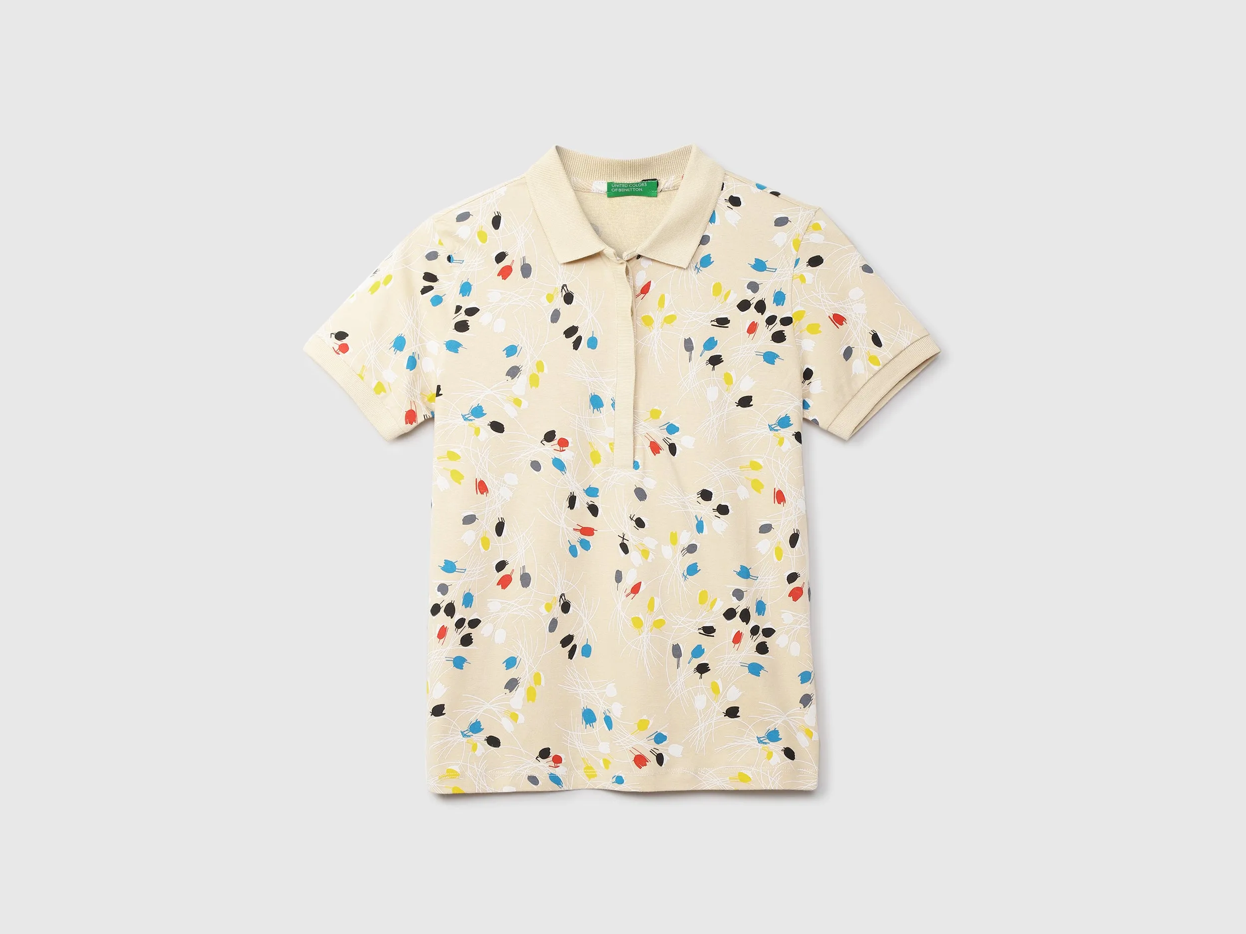 Women Printed Polo Collar T-shirt