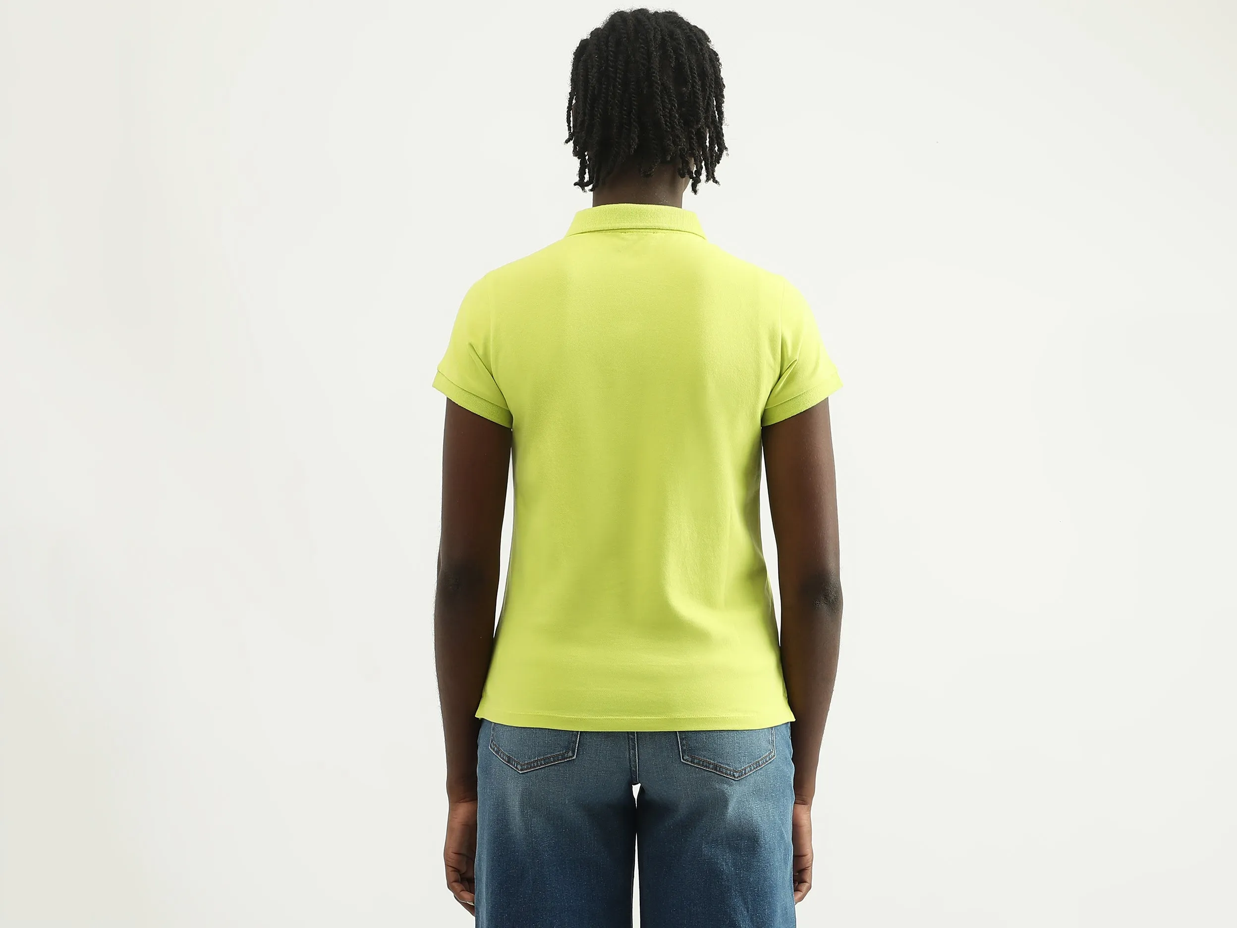 Women Solid Polo Collar T-shirt