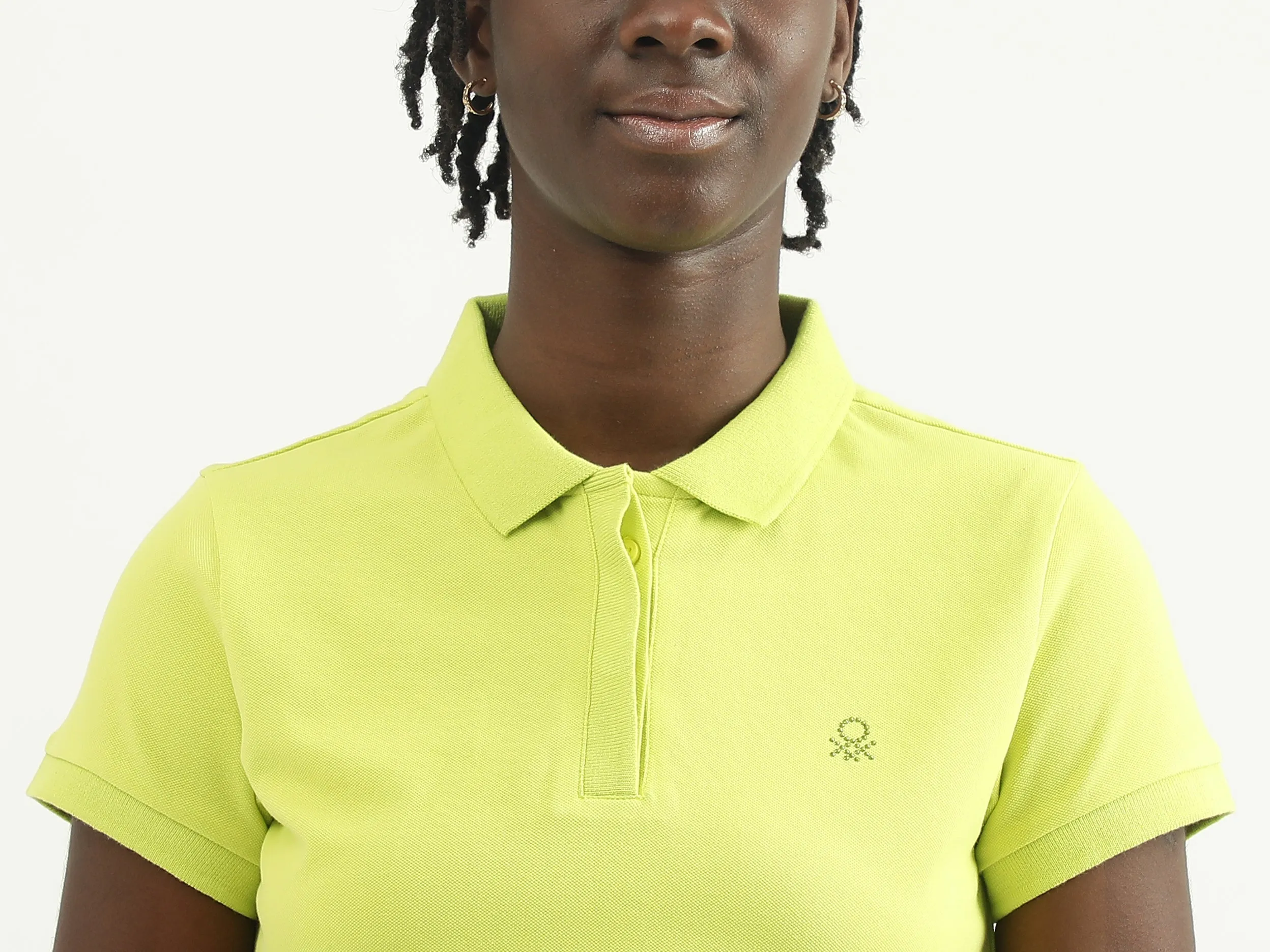 Women Solid Polo Collar T-shirt