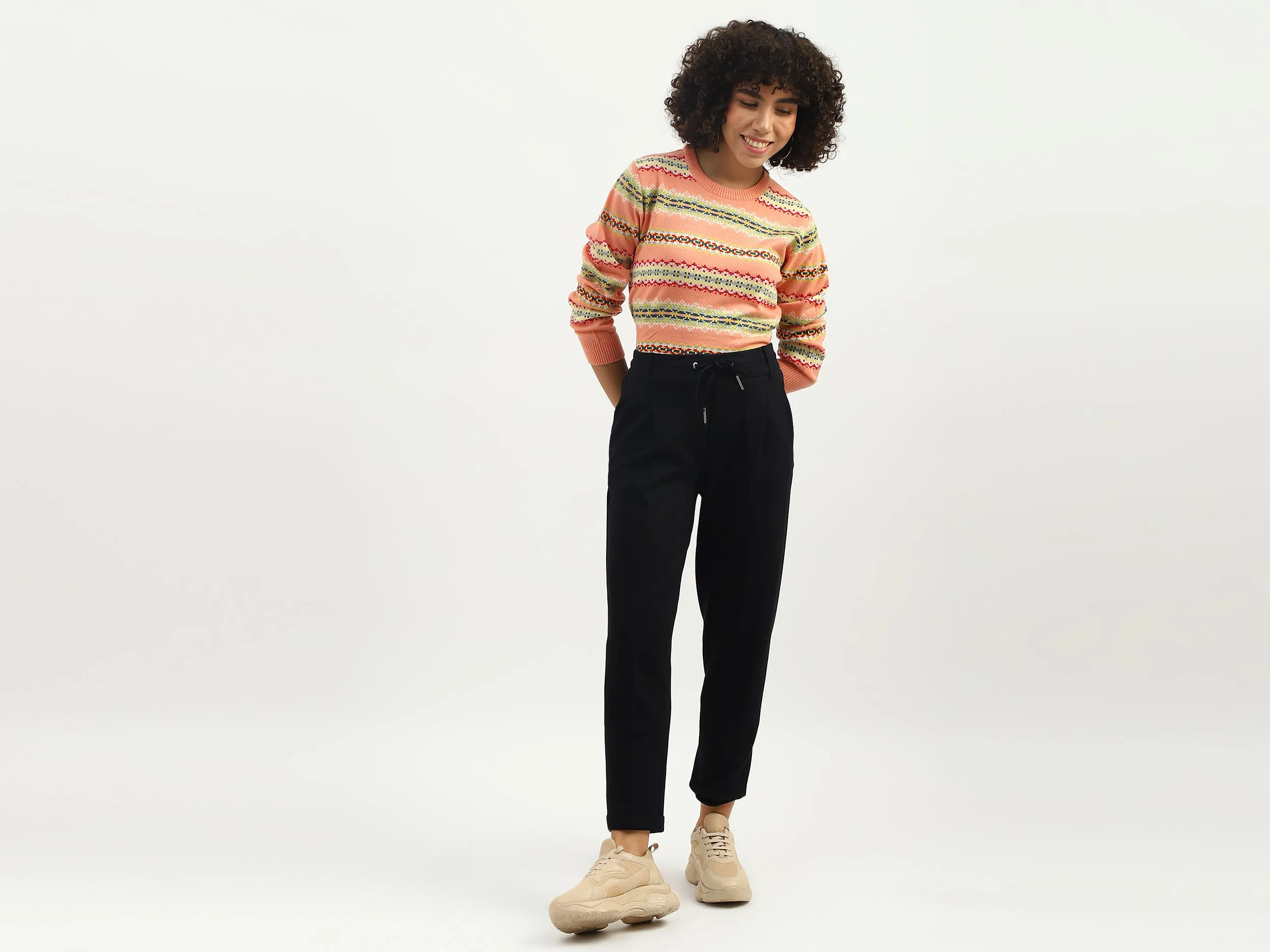 Women Solid Regular Fit Trousers