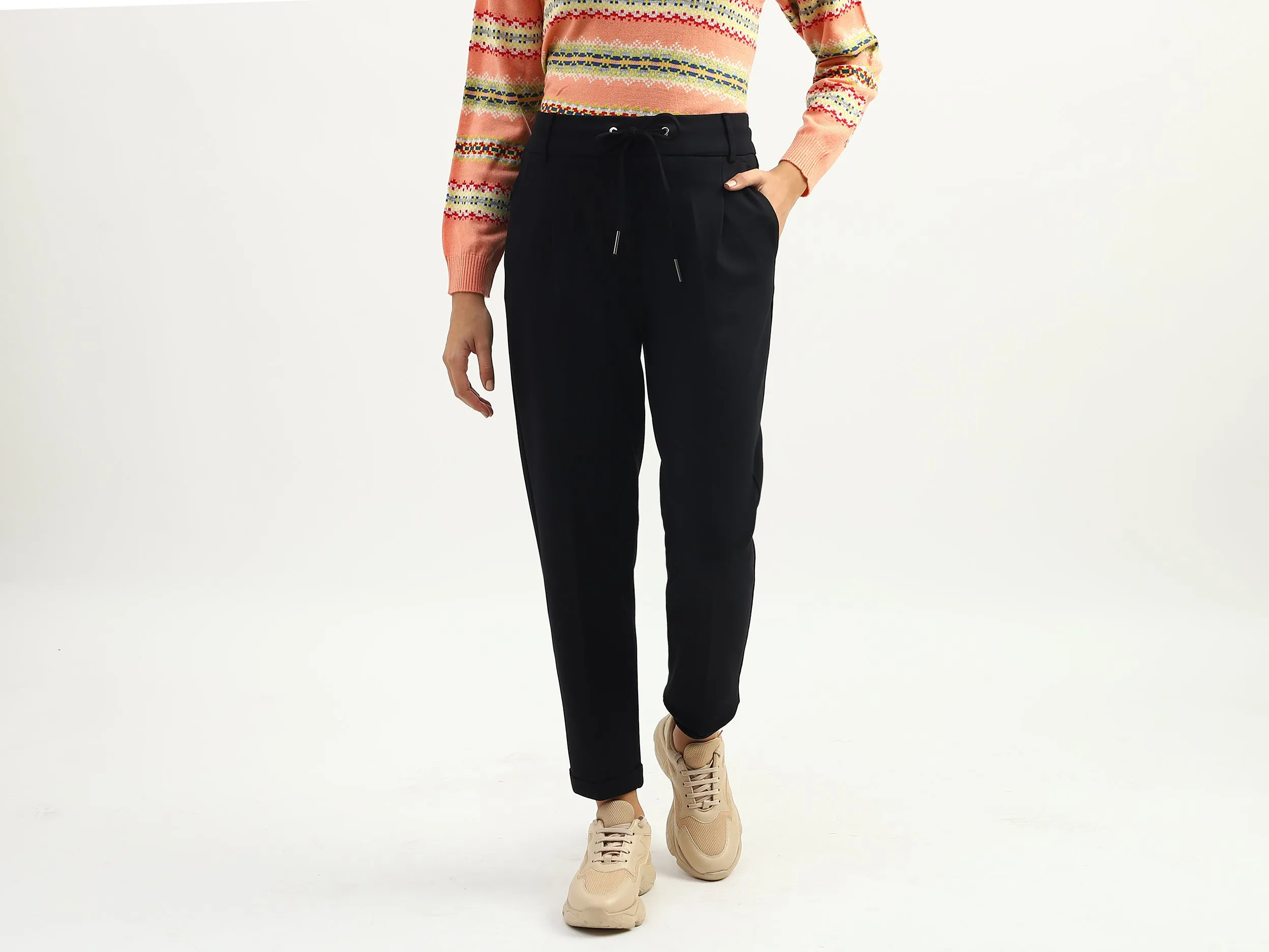 Women Solid Regular Fit Trousers