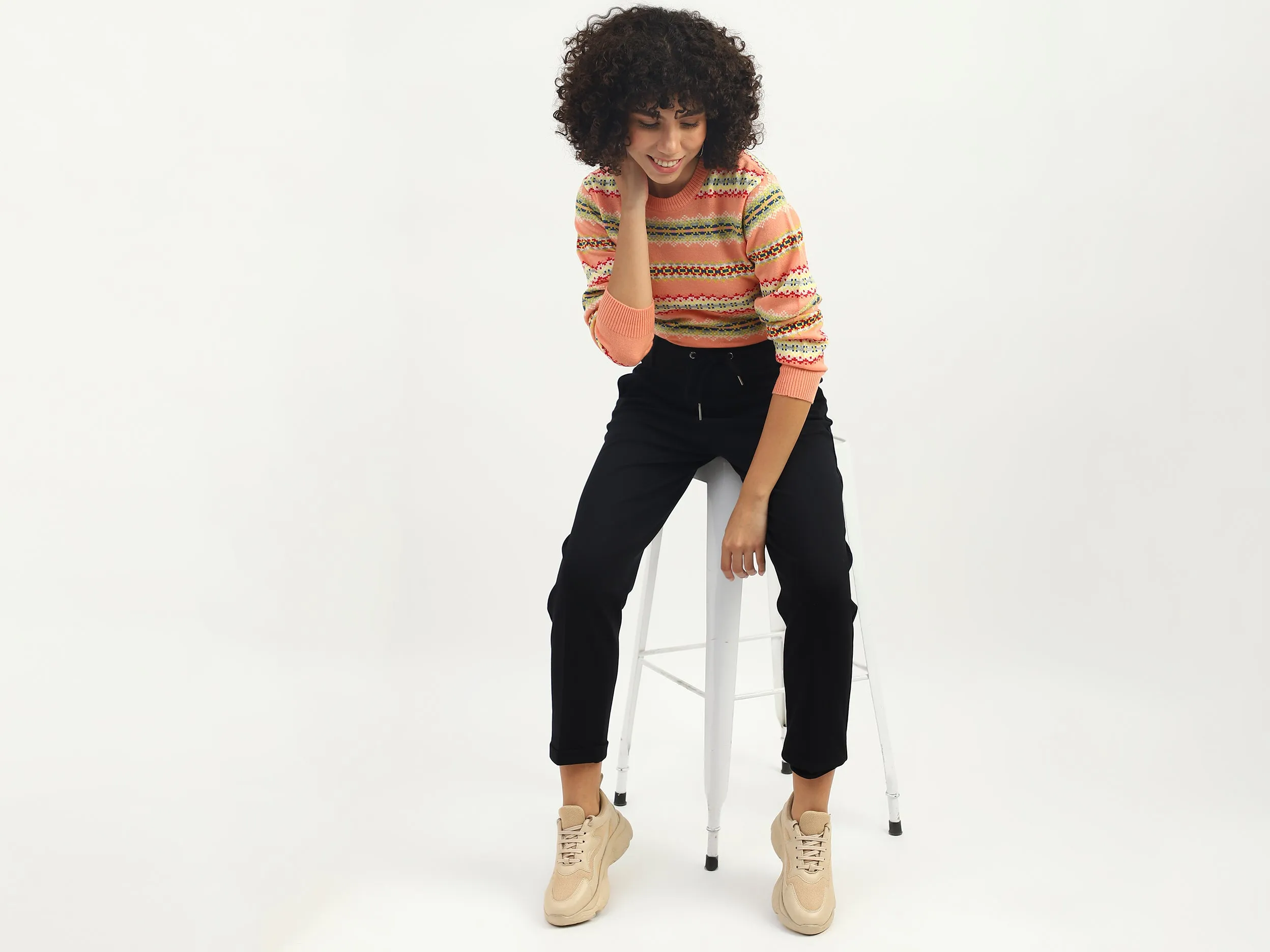 Women Solid Regular Fit Trousers
