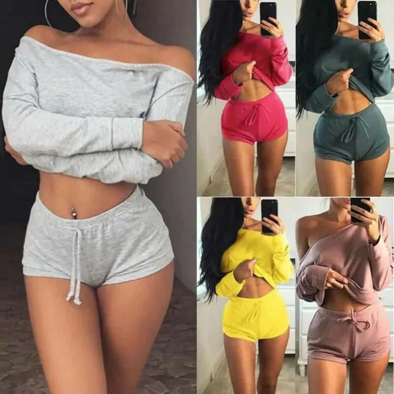 Women's 2Pcs Sport Gym Vest Tops Sports short Outfit