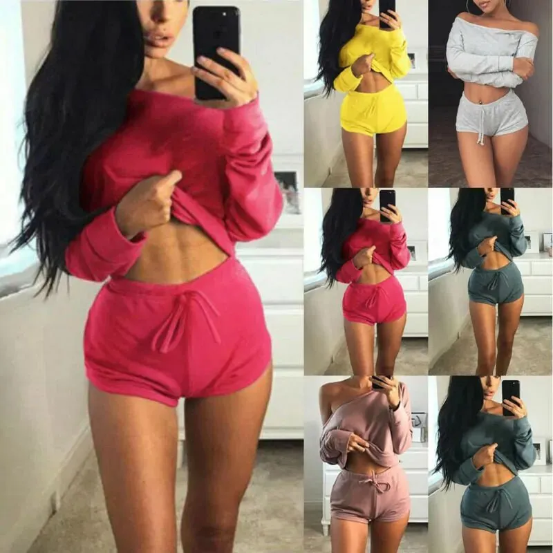Women's 2Pcs Sport Gym Vest Tops Sports short Outfit