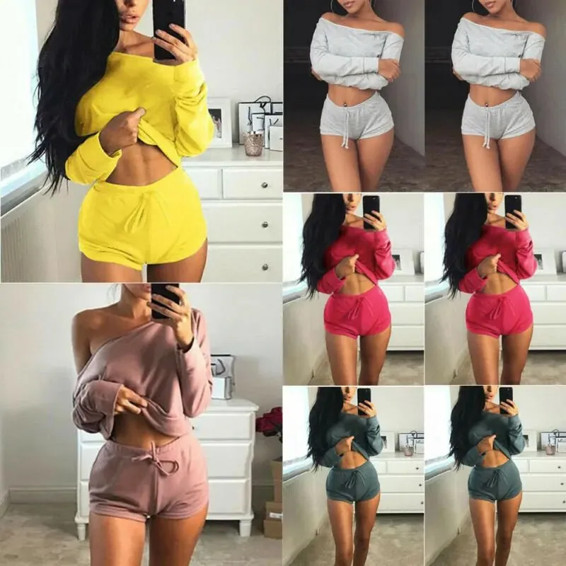 Women's 2Pcs Sport Gym Vest Tops Sports short Outfit