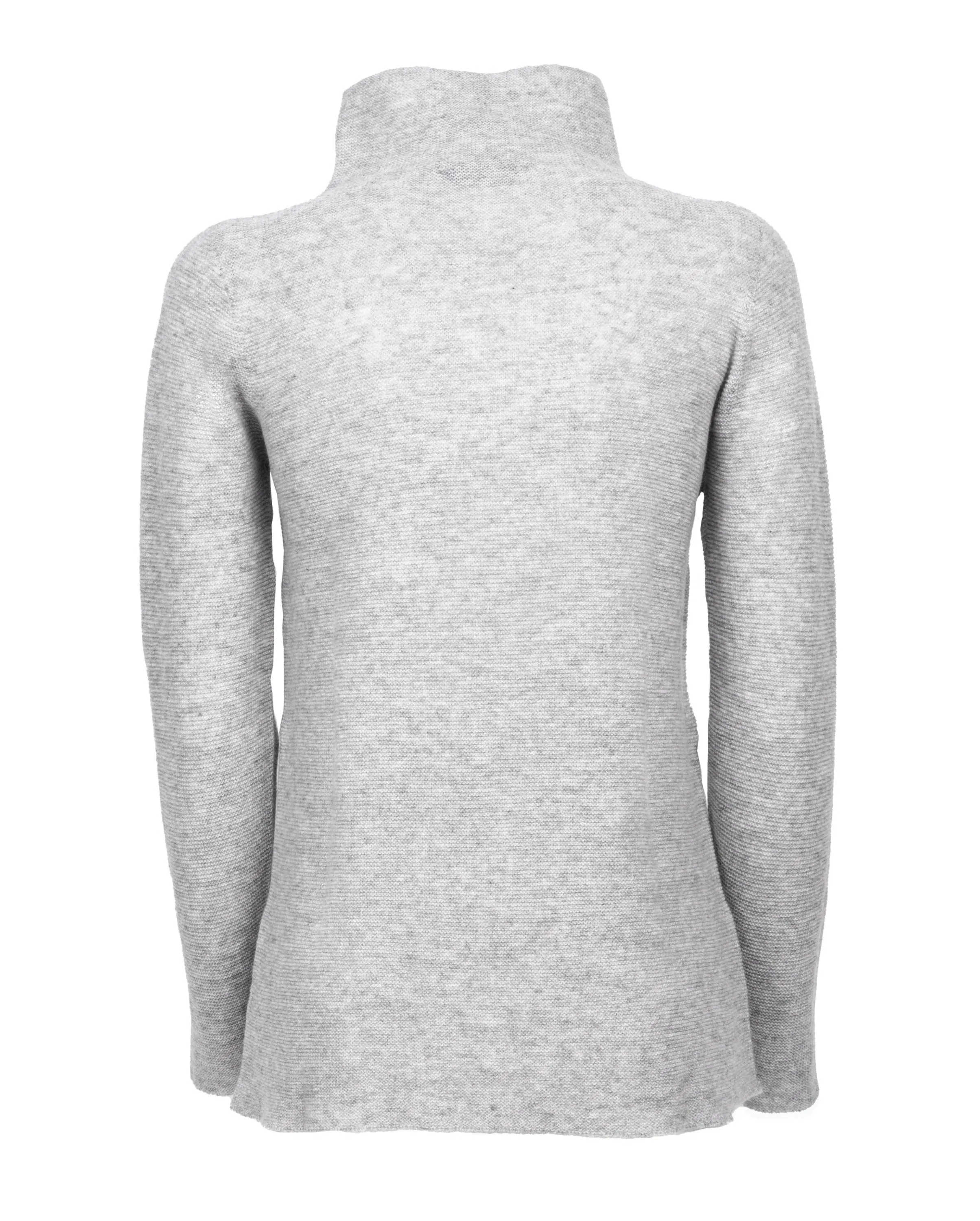 Women's Cashmere Links Stitch Funnel Neck Light Gray