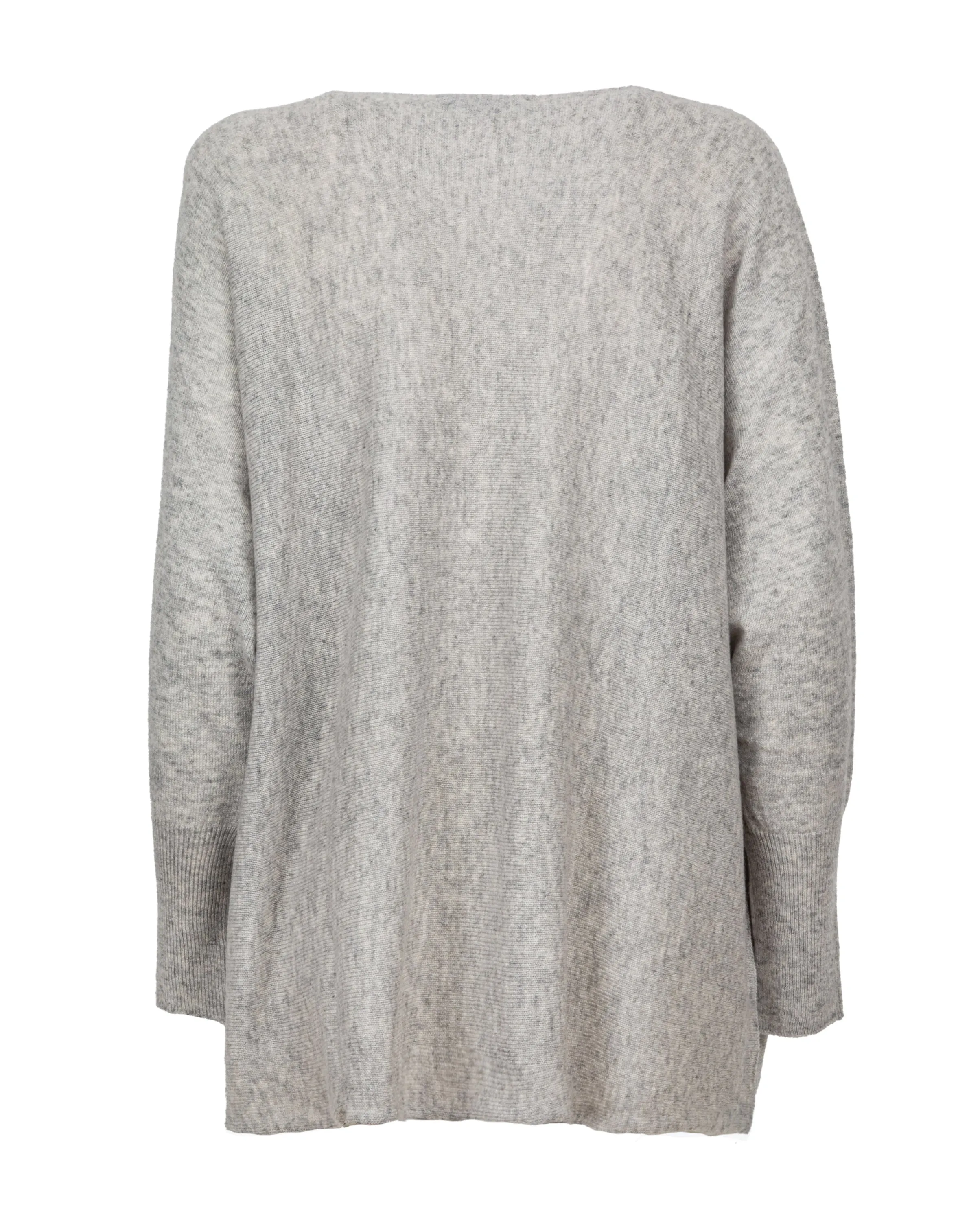 Women's Cashmere Maxi Horizontal Stitch Boatneck Light Gray