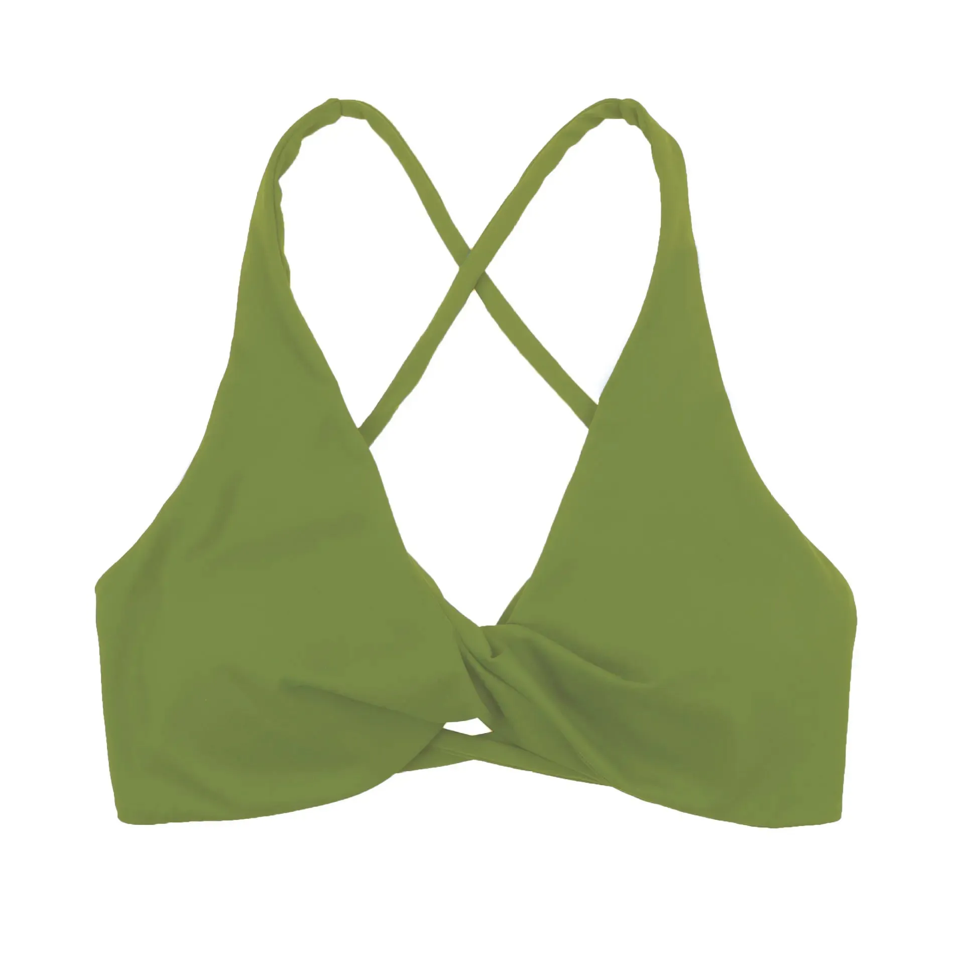 Women's Cross Back Pleated Sport Bra - Athletic Tank Top for Fitness - Sexy Hollow Workout Vest