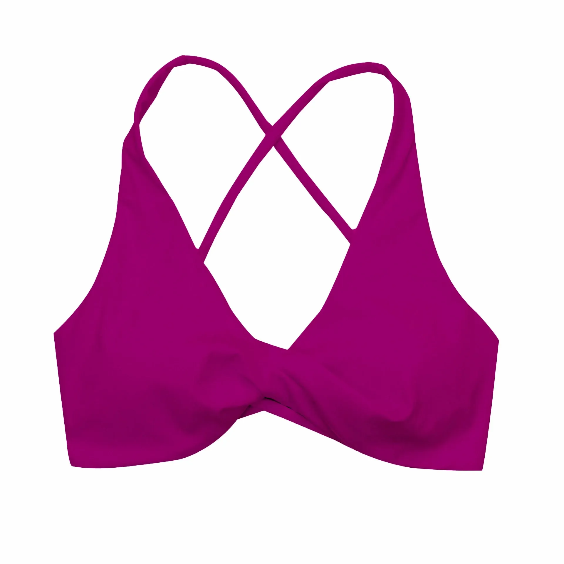 Women's Cross Back Pleated Sport Bra - Athletic Tank Top for Fitness - Sexy Hollow Workout Vest
