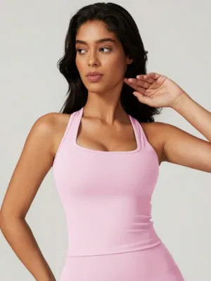 Women's High Elasticity Cup Top Yoga Suit – Sports Vest for Home & Fitness