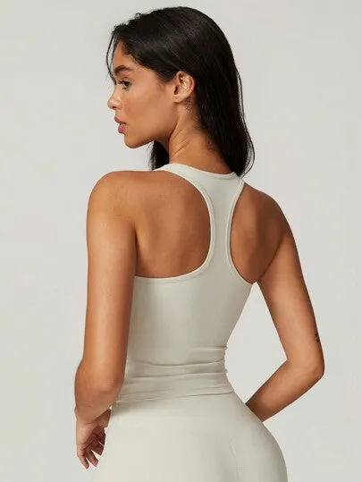 Women's High Elasticity Cup Top Yoga Suit – Sports Vest for Home & Fitness