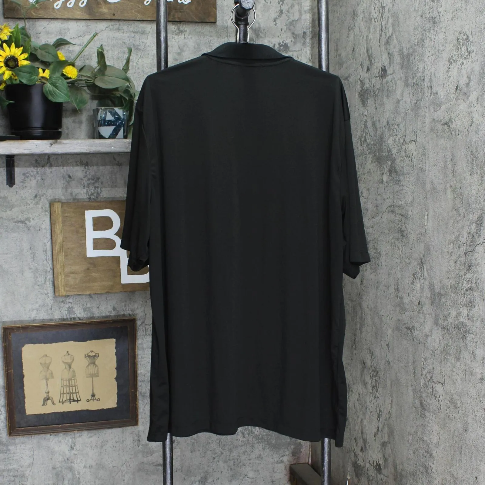 Womens Plus Size Short Sleeve Performance Polo Shirt Black See Measurements